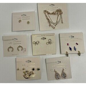 LC Lauren Conrad 6 Earring & 1 Bracelet Bundle Lot All New